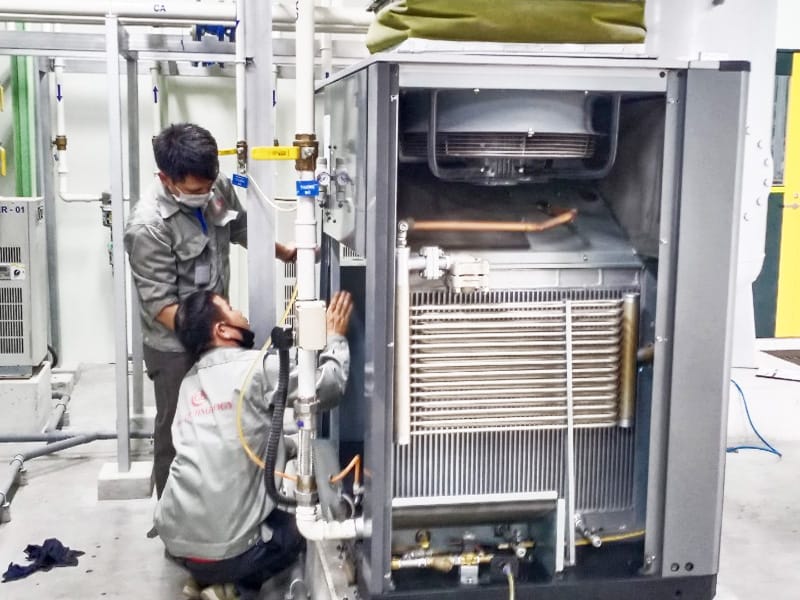 Cách cài đặt máy nén khí Hitachi đúng kỹ thuật